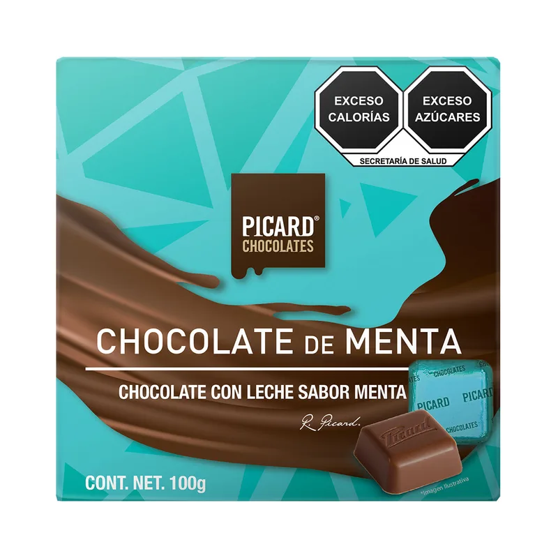 Estuche chocolate con leche sabor menta 100 Gr.