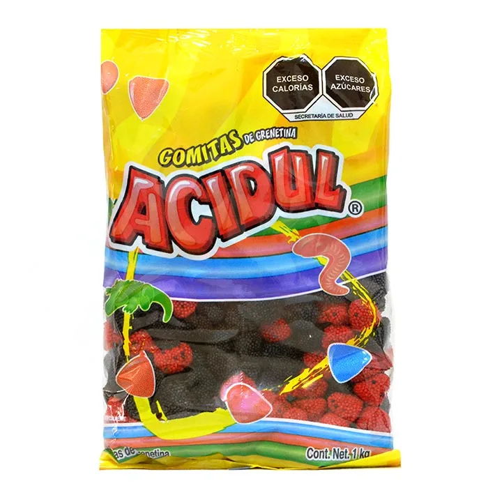 Acidul gomitas Gota Gragea Mora-Fresa bolsa con 1 kilo