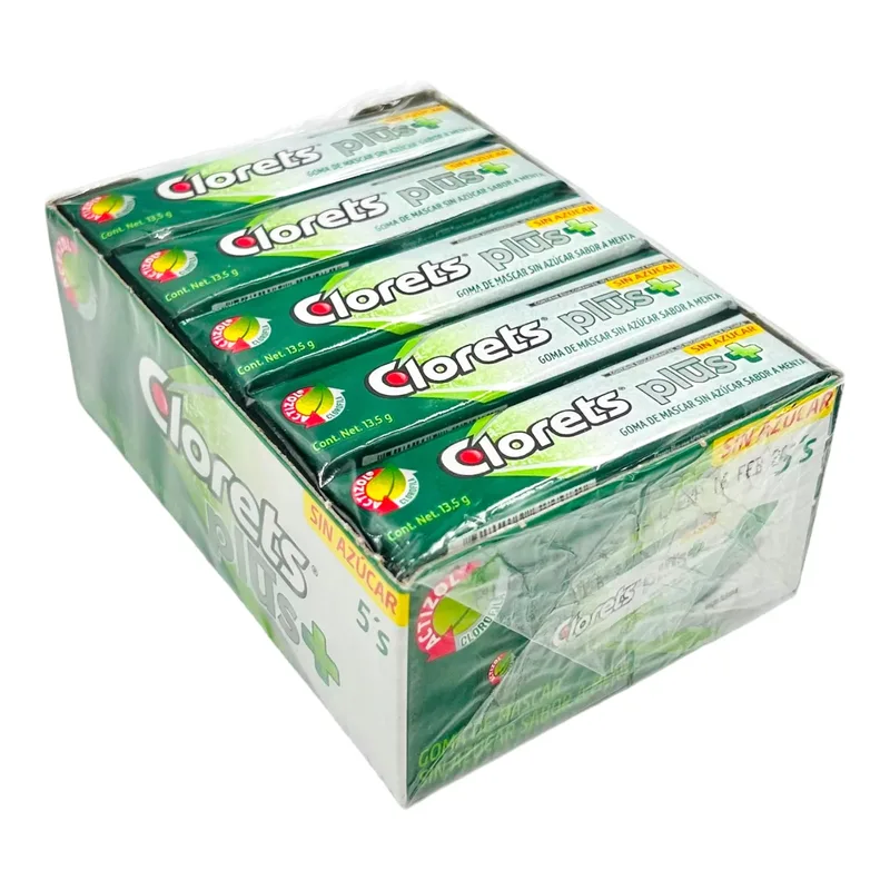 Adams chicle Clorets 5´s Tipo Americano Sin Azúcar 48/20 pzs