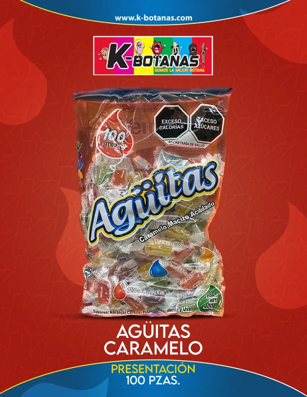 AGÜITAS CARAMELO 100 pzas 400gr