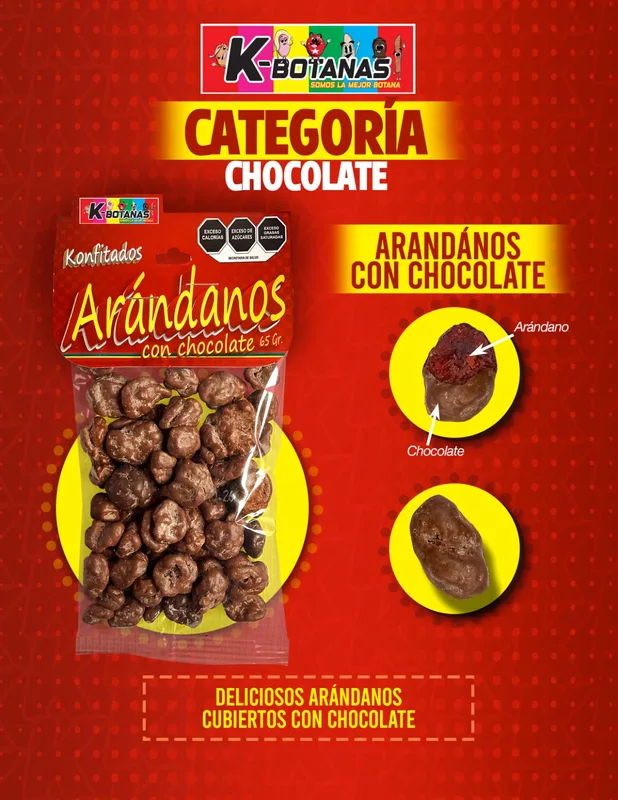 Konfitados Arandanos con Chocolate 65 Gr.