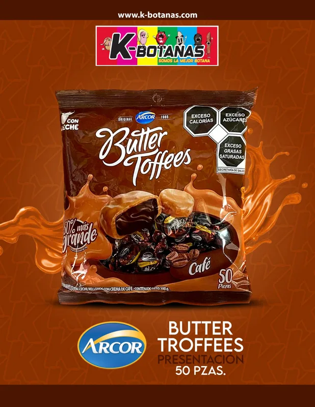 ARCOR BUTTER TROFFEES CAFÉ 50 PZAS