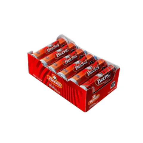 Beck Pastilla Sabor Canela en tubo Paquete con 12pzs