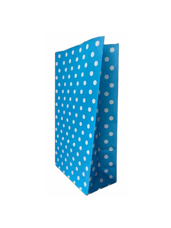 Bolsa De Papel Azul Lunares
