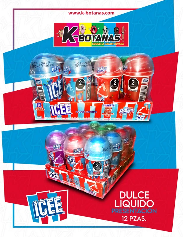 BONDY FIESTA ICEE DULCE LIQUIDO 12 PZAS