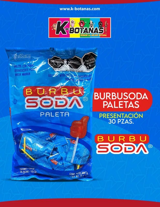 BURBU SODA PALETA 30 pzas 300gr