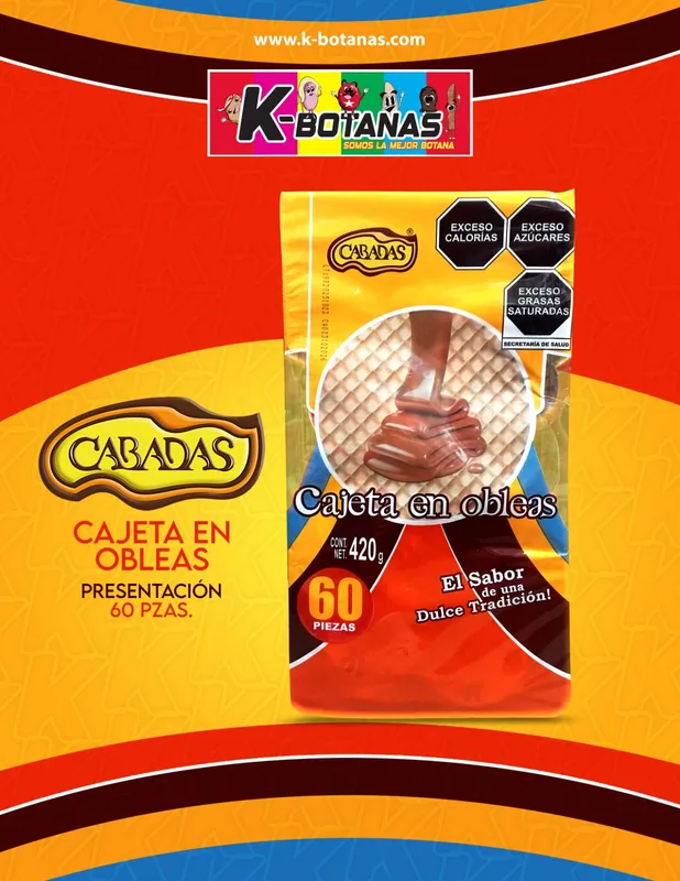 CABADAS CAJETA EN OBLEAS 60 PZAS