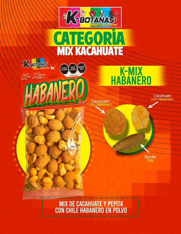 Cacahuate Mix Habanero 80 Gr.