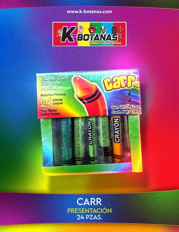 CARR CHICLE BOMBICRAYÓN  24 PZAS