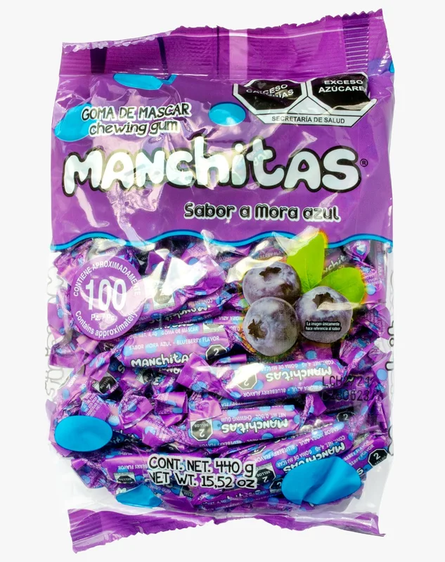 CHICLE MANCHITAS MORA AZUL BOLSA 100 PIEZAS