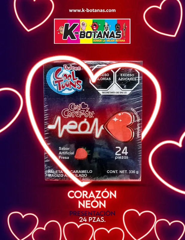 COOL TOONS CORAZON NEON 24 PZAS