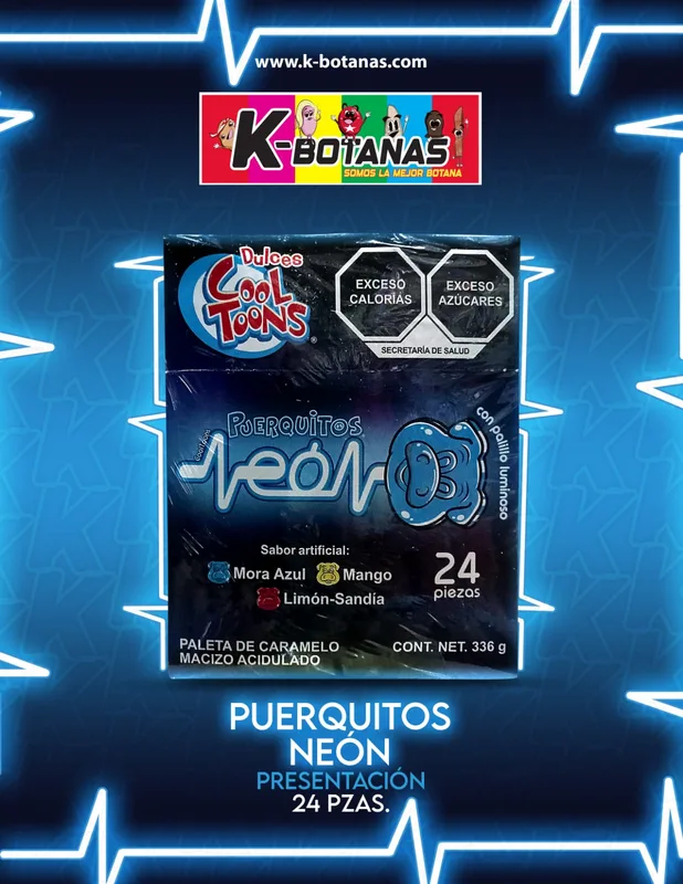 COOL TOONS PUERQUITOS NEÓN 24 PZAS