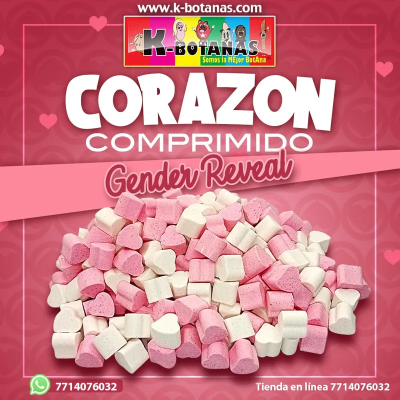 Corazón Perfumado Rosa Revelación De Genero 1 KG