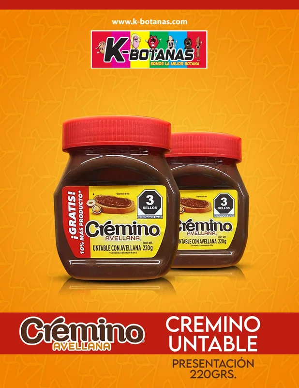 CREMINO AVELLANA UNTABLE 220 GRS