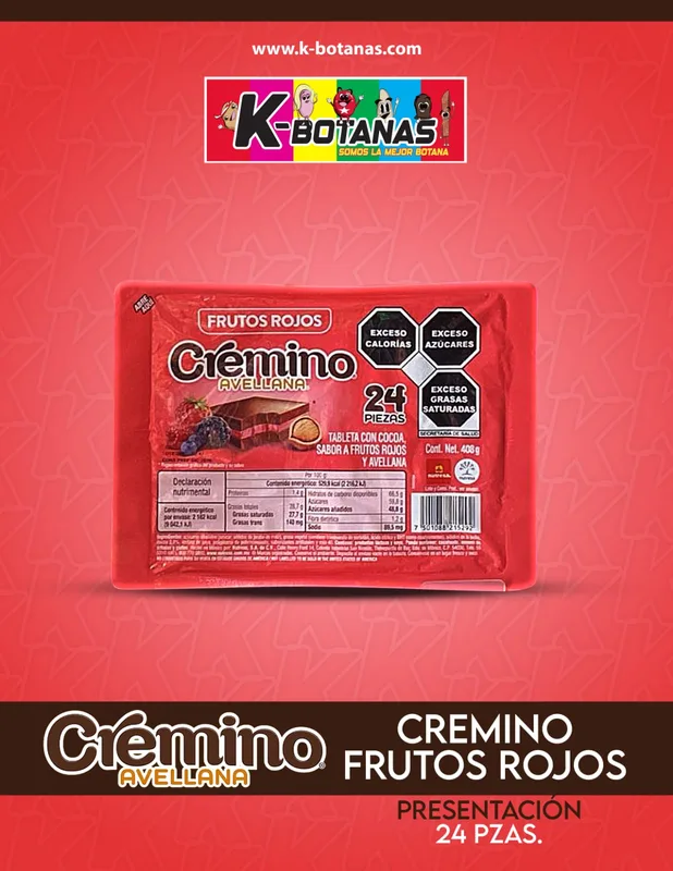 CREMINO AVELLANA FRUTOS ROJOS 24 pzas 400gr