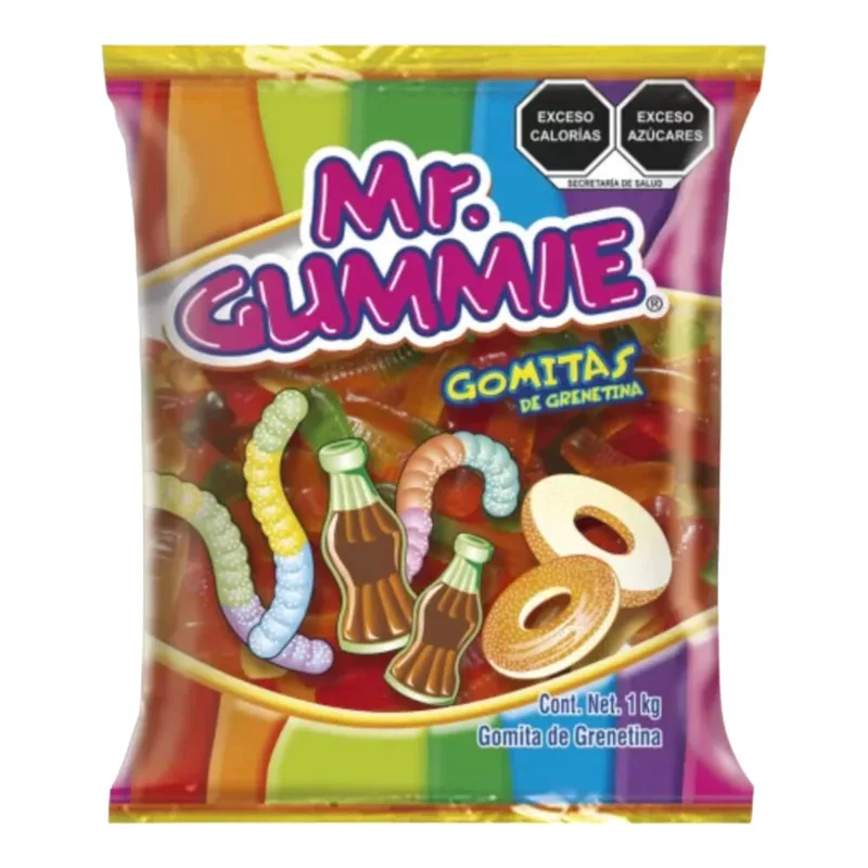 Cuétara gomitas Mr.Gummie Mini LOMBRIZ Neón bolsa con 1 kilo