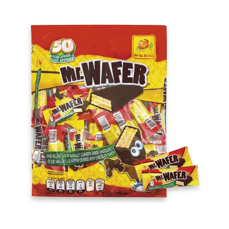 de la Rosa chocolate Mr. Wafer paquete con 50 piezas
