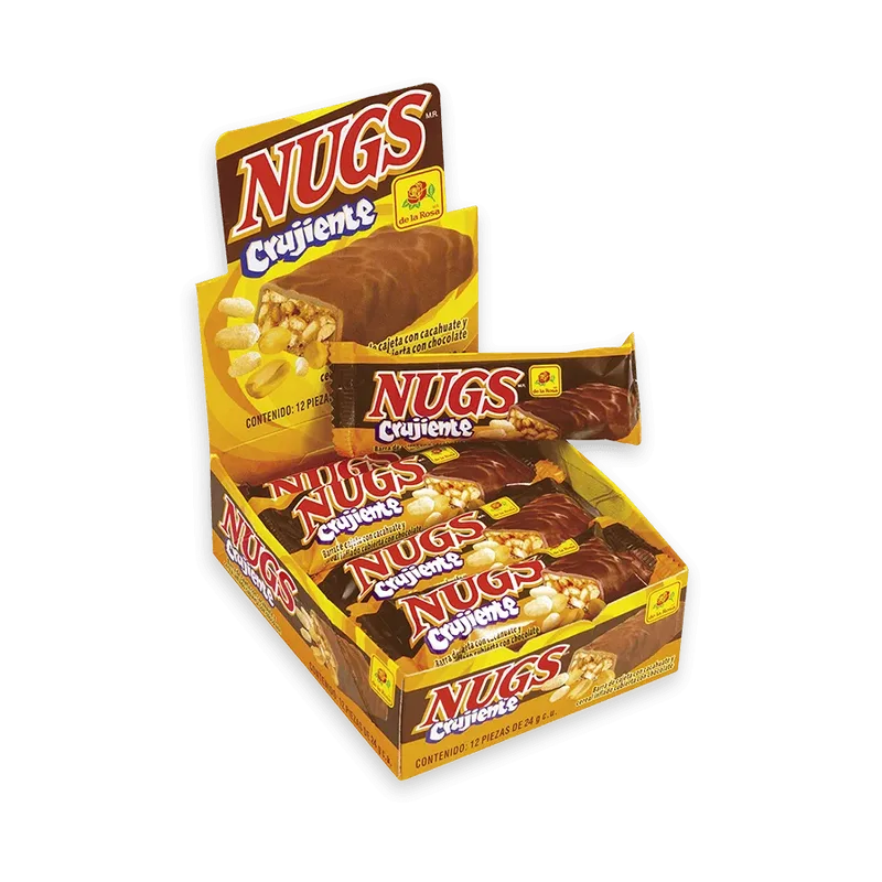 de la Rosa chocolate Nugs CRUJIENTE paquete con 12 piezas