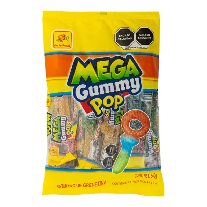 de la Rosa gomita Gummy Pop MEGA Bolsa de 540g con 12 piezas