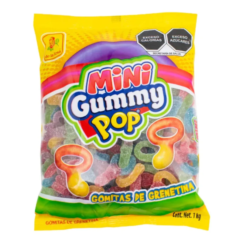 de la Rosa gomitas Gummy Pop MINI bolsa con 1 kilo
