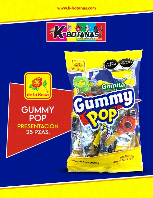 DE LA ROSA GUMMY POP 25 PZAS