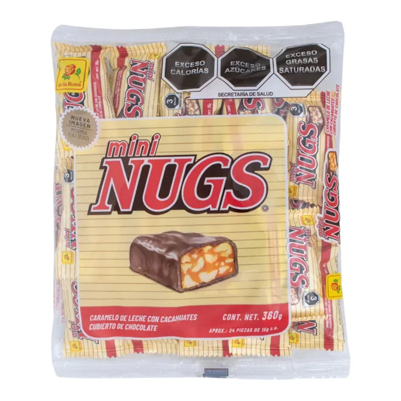 de la Rosa Nugs chocolate Mini Bolsa con 24 piezas