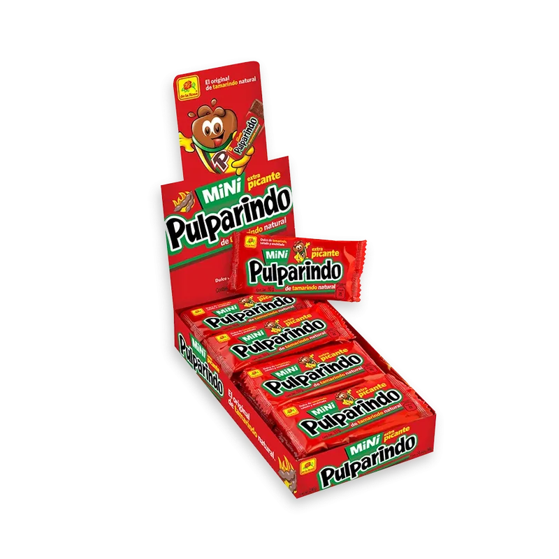 de la Rosa Pulparindo CHICO Extra PICANTE paquete con 24 piezas