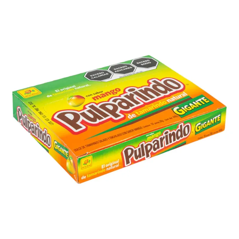 de la Rosa Pulparindo Gigante Mango paquete con 16 piezas