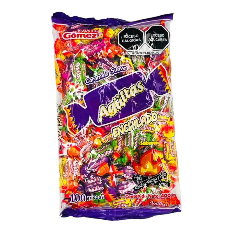Dulces Gómez AGÜITAS Caramelo Suave con chile 100pzs