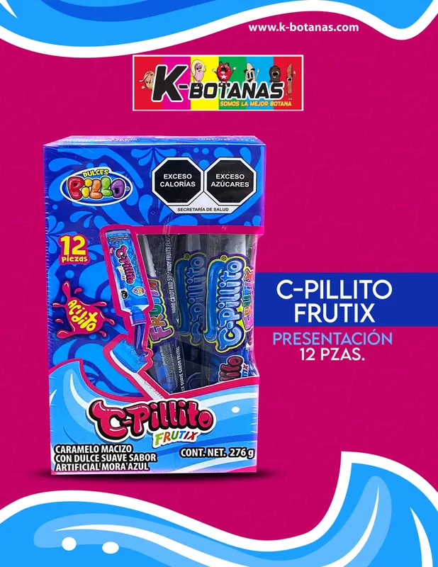 DULCES PILLO C-PILIITO FRUTIX 12 PZAS