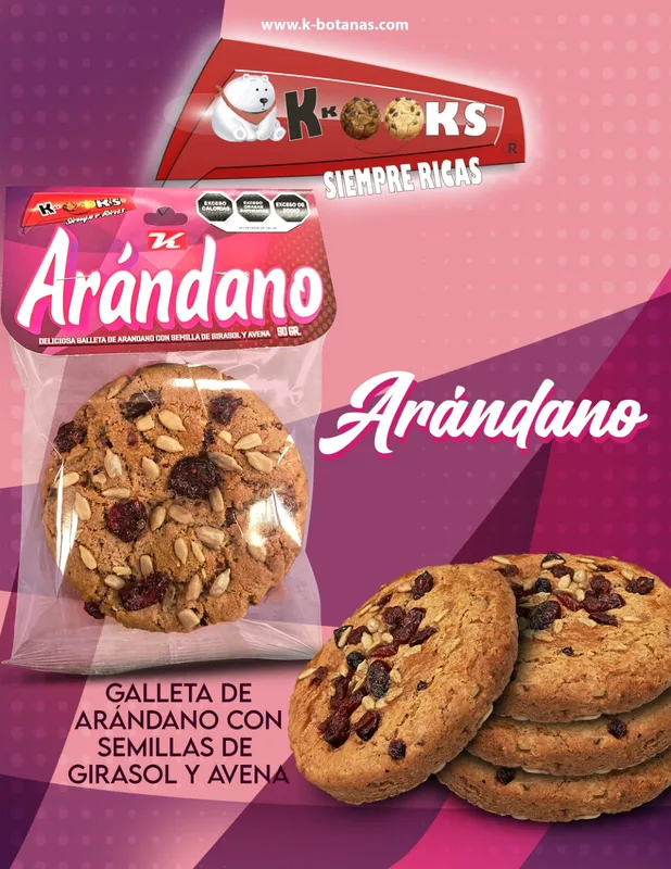 Galleta KKOOKS Arándano 90g – Avena y Semilla de Girasol XL