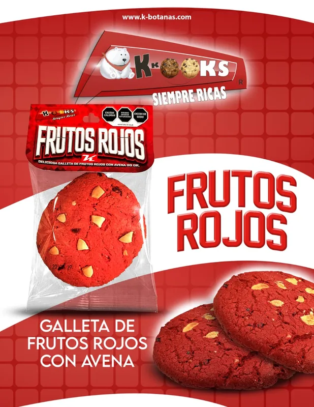 Galleta KKOOKS Frutos Rojos y Chocolate Blanco 90g – Avena Especial