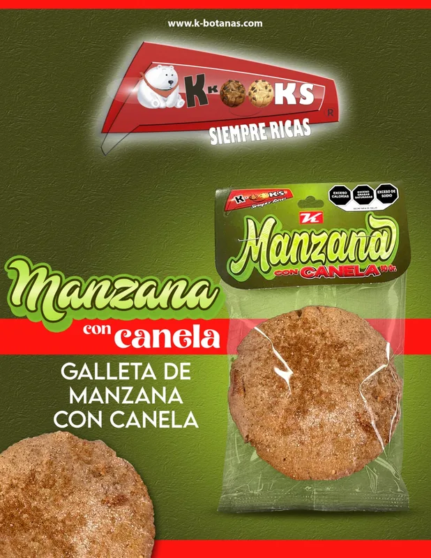 Galleta KKOOKS Manzana Canela (90g) – Horneado Artesanal