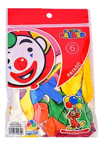 Globos Payaso #6 SURTIDO bolsa con 100 piezas