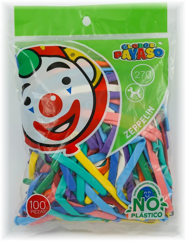 Globos Payaso Largo SURTIDO bolsa con 100 piezas