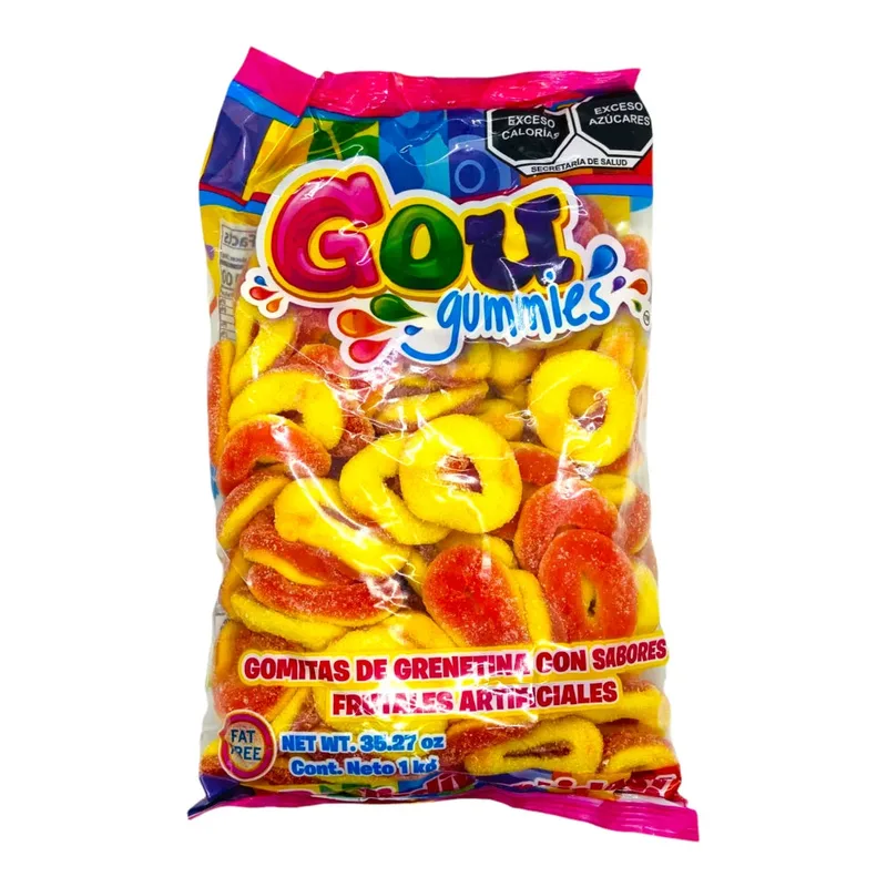 Gou gomita AROS de DURAZNO bolsa con 1 kilo