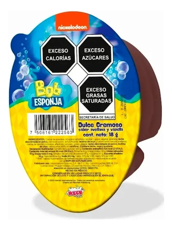 Grezon Dulce Cremoso Bob Esponja 8 piezas