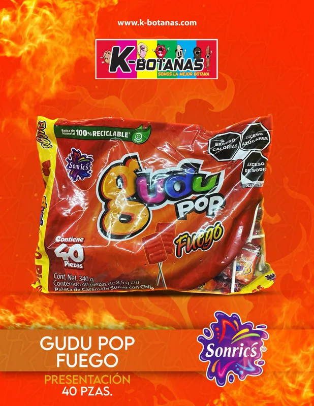 GUDU POP FUEGO 40 PZAS