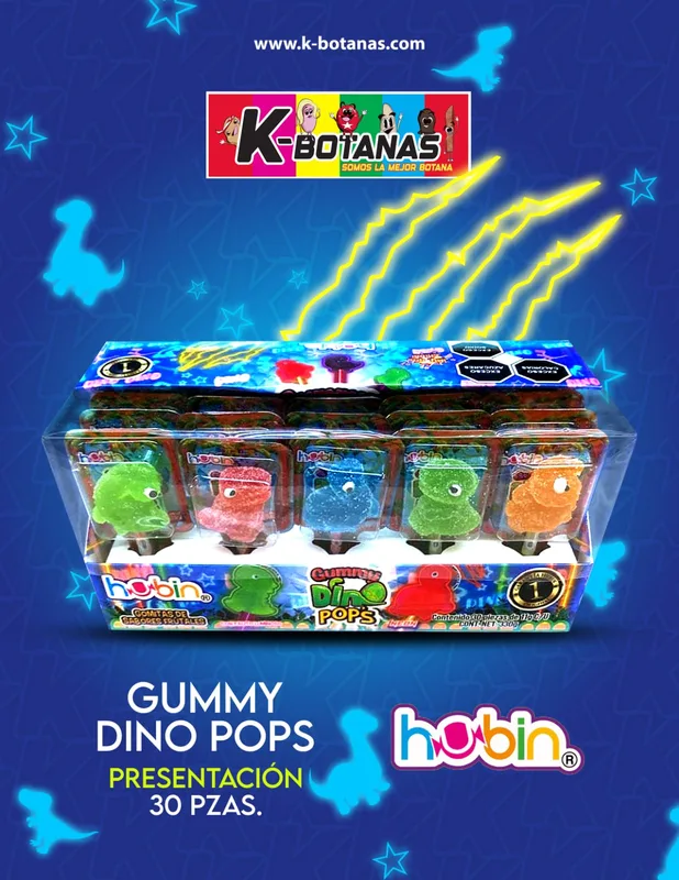 HUBIN GUMMY DINO POP´S 30 PZAS
