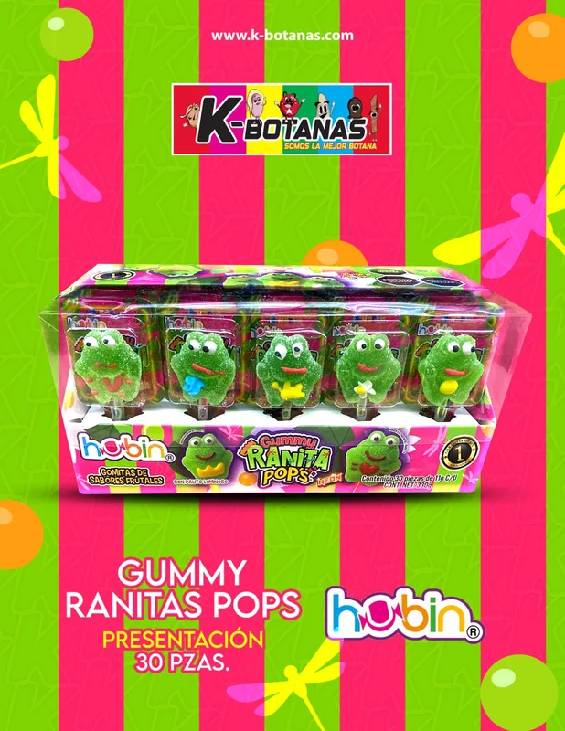 HUBIN GUMMY RANITAS POPS 30 PZAS