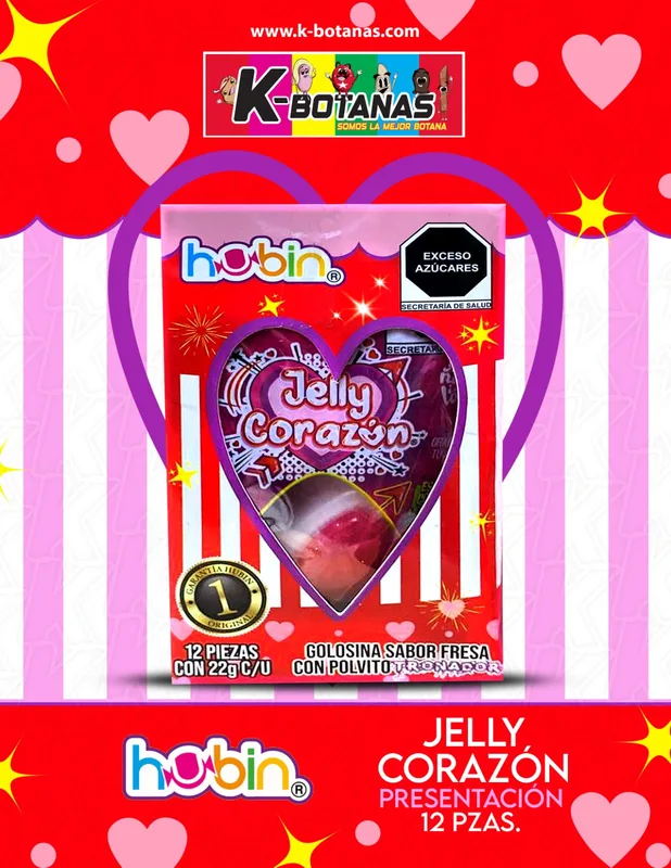 HUBIN JELLY CORAZÓN 12 PZAS