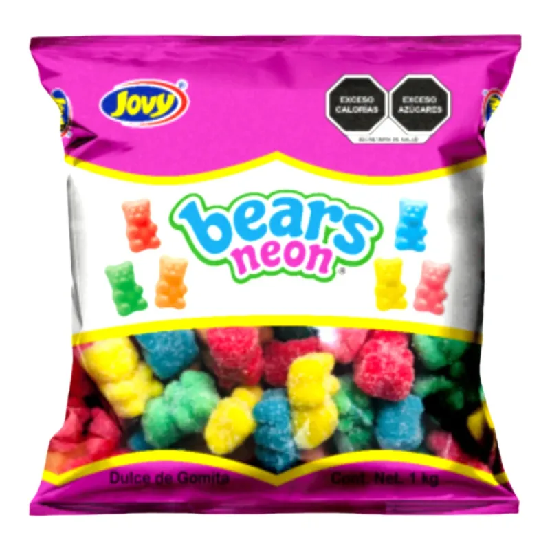 Jovy gomitas Gummy Bears NEON bolsa con 1 kilo