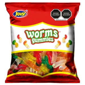 Jovy gomitas Gummy Worms bolsa con 1 kilo