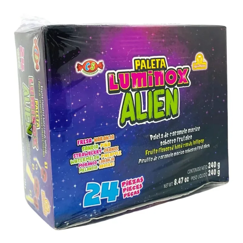 Las Delicias Paleta Luminox Alien 24pzs