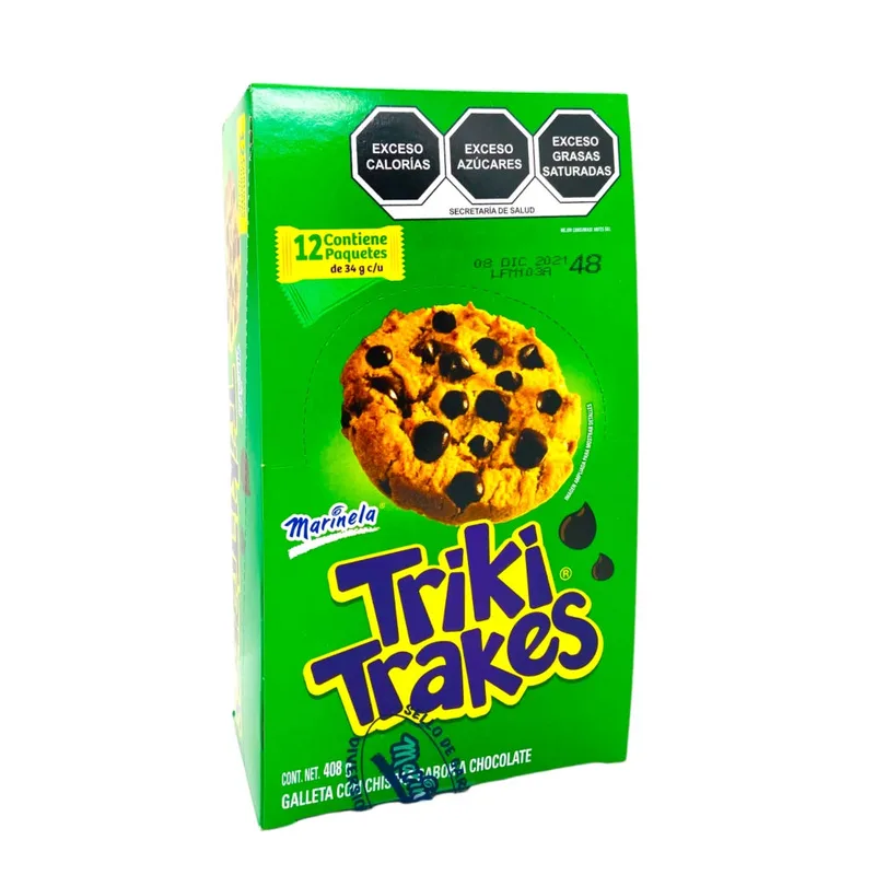 Marinela galletas Triki Trakes 408g paquete con 12 piezas