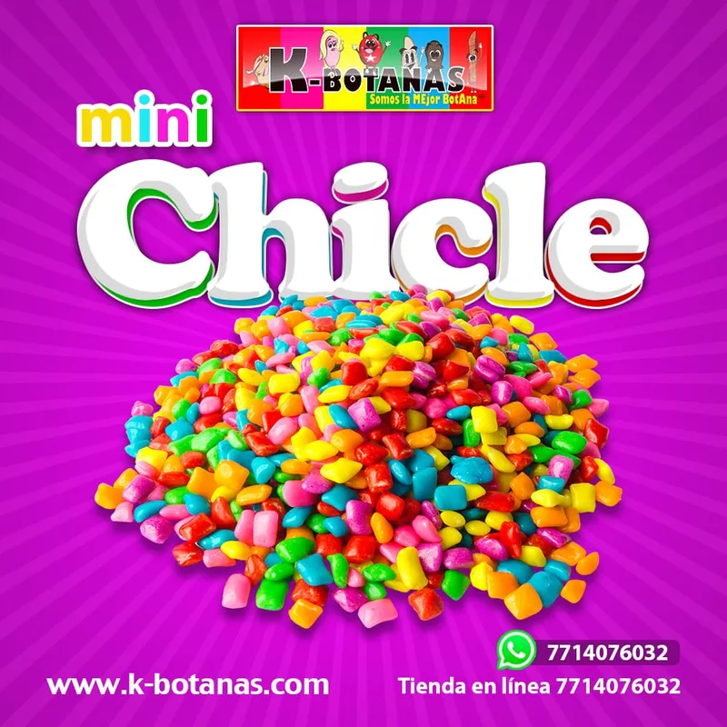 Mini Chicle Cuadro Colores 1 KG