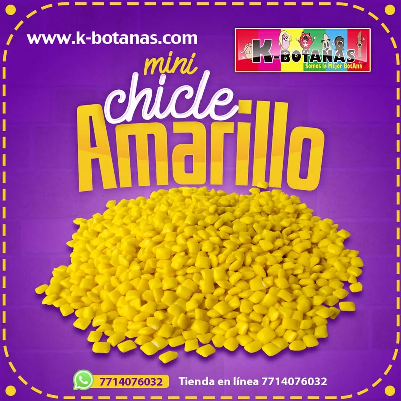 Mini Chicle Cuadro Amarillo 1 KG