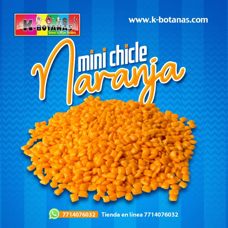 Mini Chicle Cuadro Naranja 1 KG