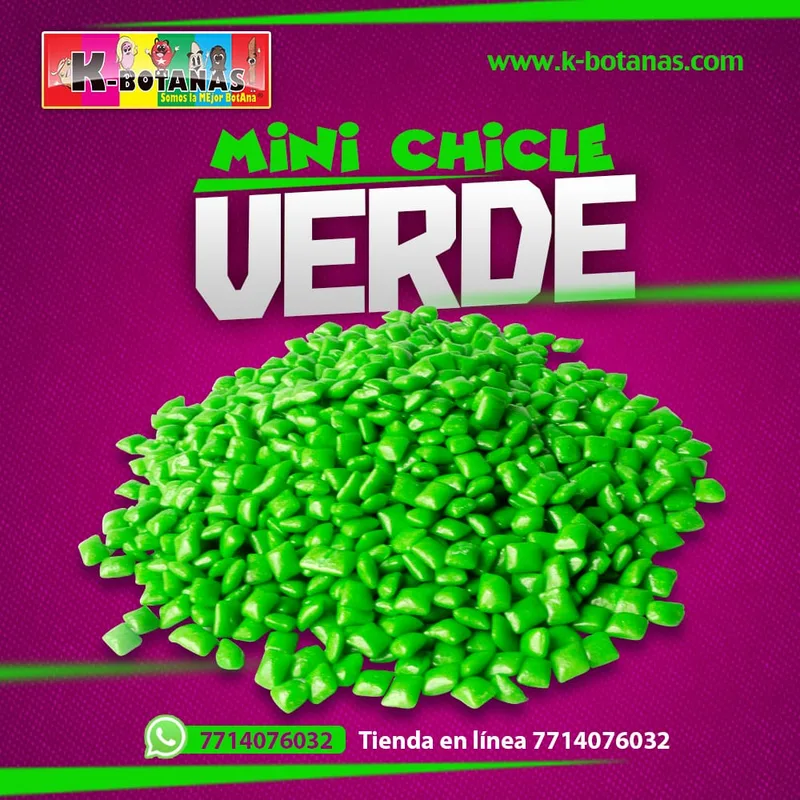 Mini Chicle Cuadro Verde1 KG