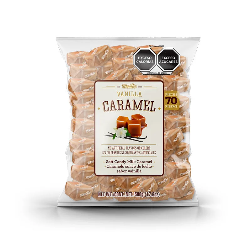 Montes Caramelo suave sabor VAINILLA bolsa con 500g